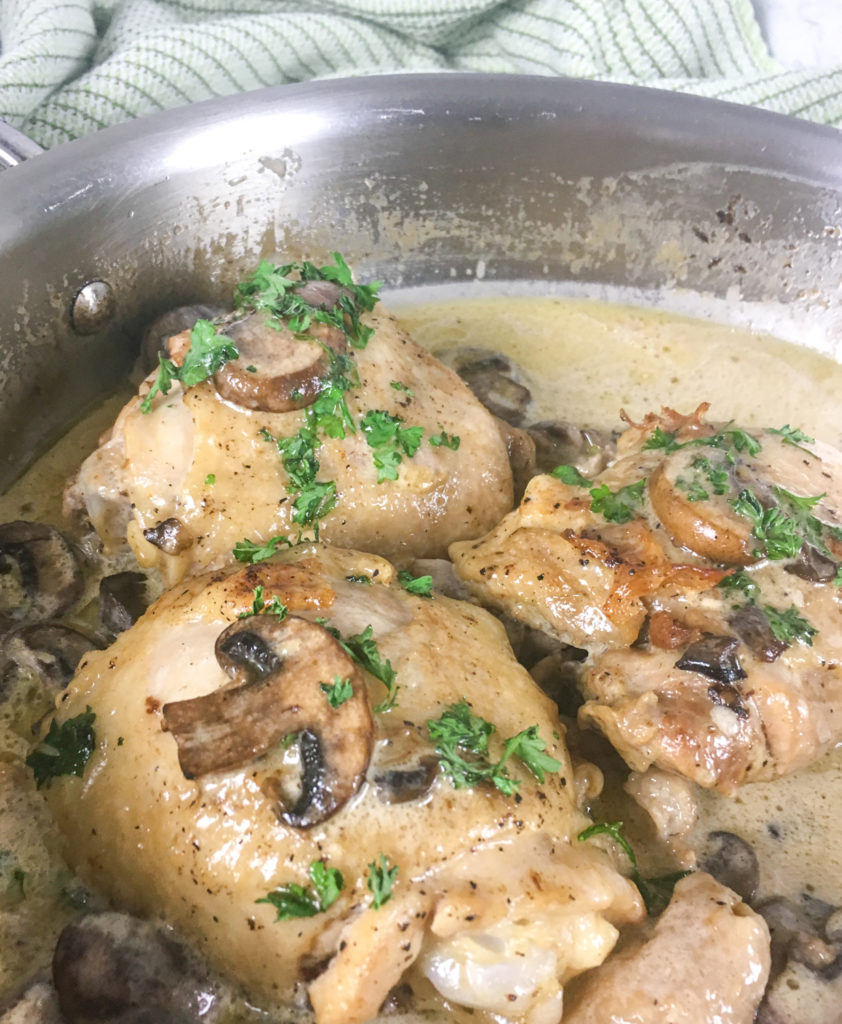 Keto Chicken Thighs with Creamy Mushroom Sauce